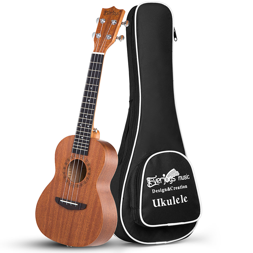 Concert Ukulele Mahogany - 23 inch Professional Wooden Ukulele Free Uke  Strap Case Digital Tuner picks Aquila String - Everjoys